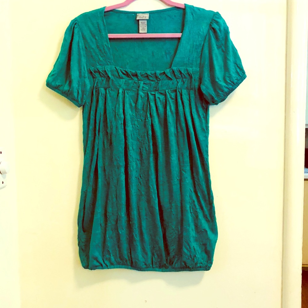 NWOT Large Women’s Daytrip Teal Cap-Sleeved Shirt